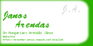 janos arendas business card