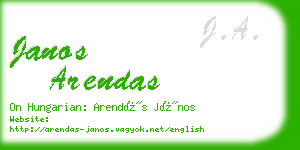 janos arendas business card